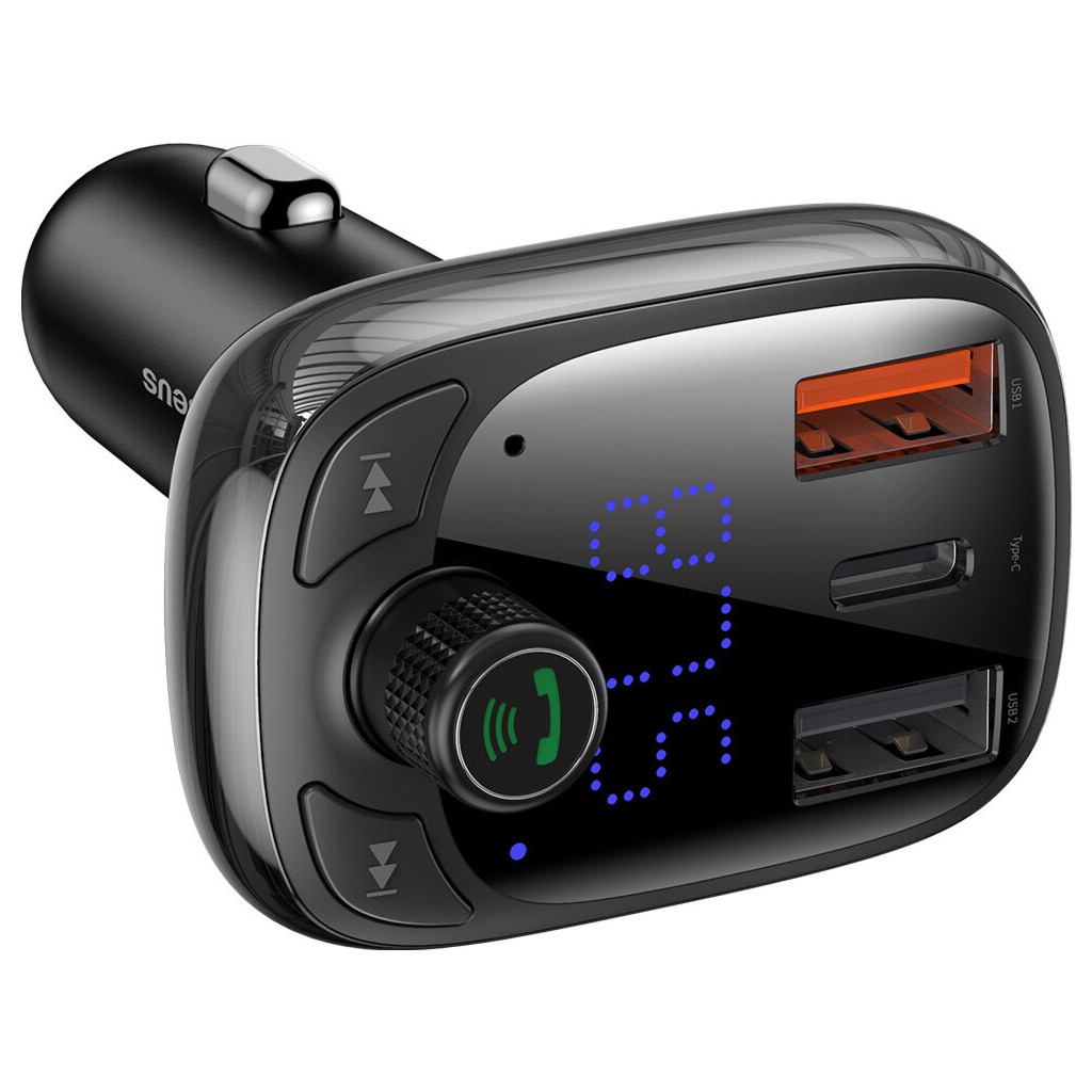 FM модулятор Baseus T typed S-13 Bluetooth MP3 car charger Black (CCTM-B01) зображення 3