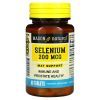 Мінерали Mason Natural Селен 200 мкг, Selenium, 60 таблеток (MAV-12495)