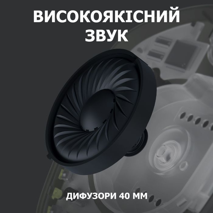 Навушники Logitech G435 Lightspeed Wireless Gaming Headset Black (981-001050) зображення 3