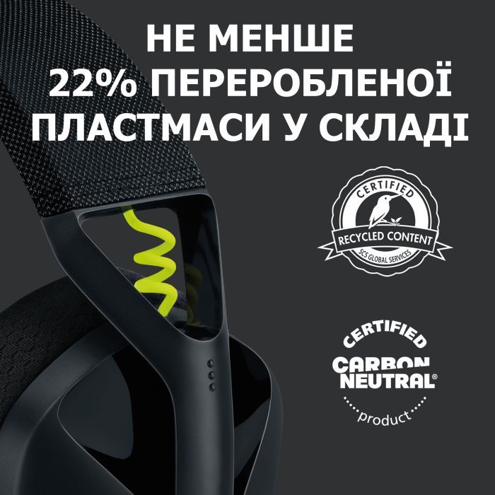 Навушники Logitech G435 Lightspeed Wireless Gaming Headset Black (981-001050) зображення 7