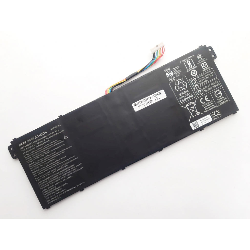 Акумулятор до ноутбука Acer AC14B7K Aspire A315/A515, 3220mAh (50.7Wh), 4cell, 15.28V, L (A47540) зображення 2