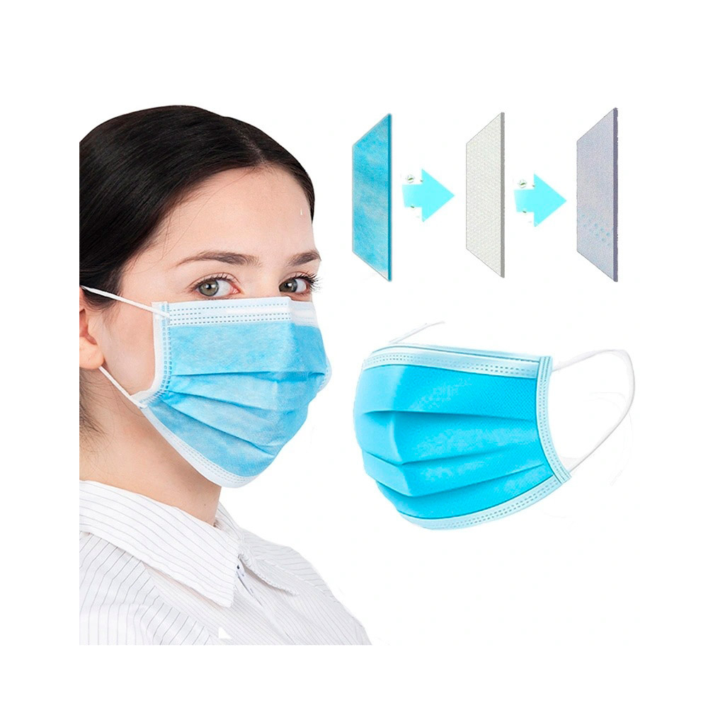 Защитная маска для лица Longevita медична тришарова нестерильна, 1х50 (Mask_07) изображение 2