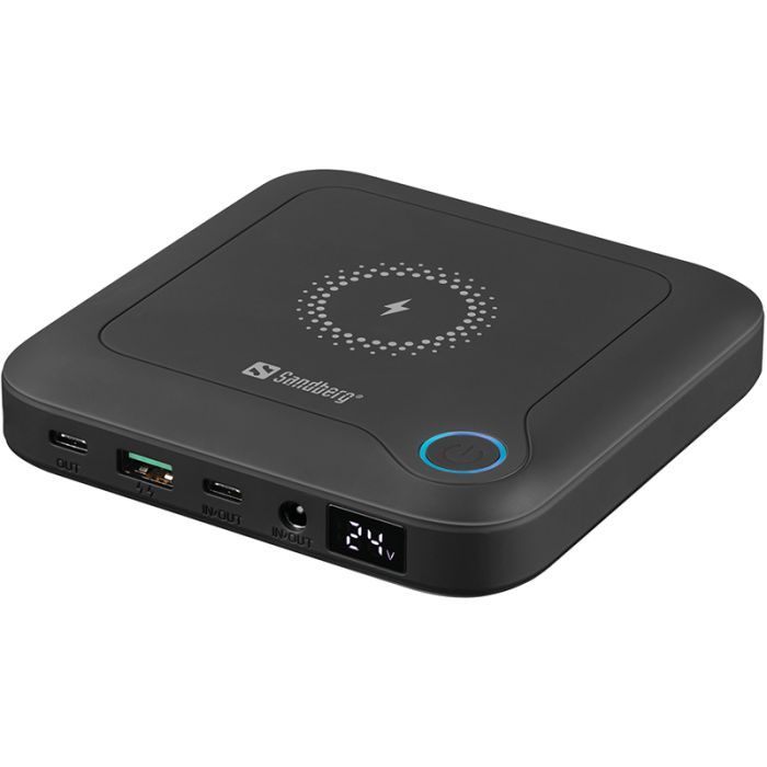 Батарея универсальная Sandberg 24000mAh/88.8Wh for Notebook, PD/60W, DC/84W, USB/22W, Wireless/10W (420-57)