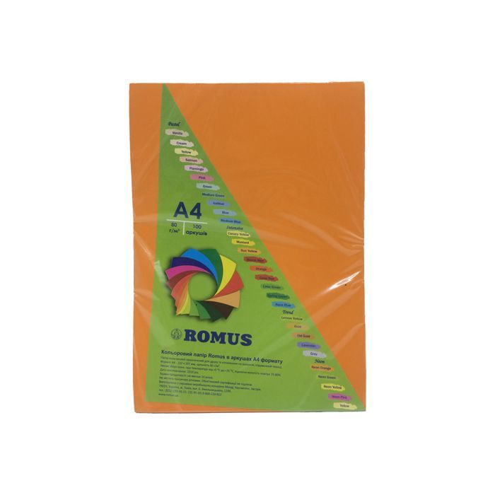 Бумага Romus A4 80 г/м2 100sh Tangerine (R51406)