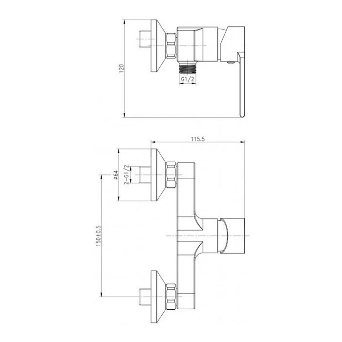 Смеситель Cersanit BRASCO для душу (S951-231) изображение 2