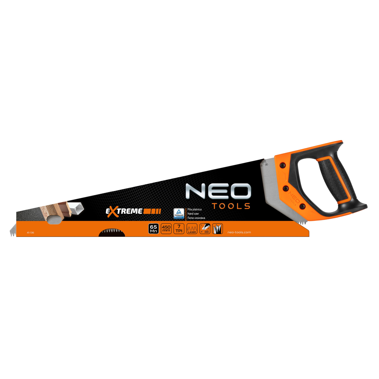 Ножовка Neo Tools по дереву, Extreme, 500 мм, 7TPI (41-141) изображение 4