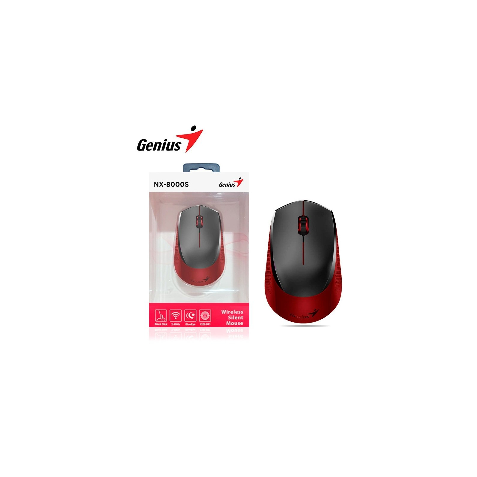 Мишка Genius NX-8000 Silent Wireless Red (31030025401) зображення 2