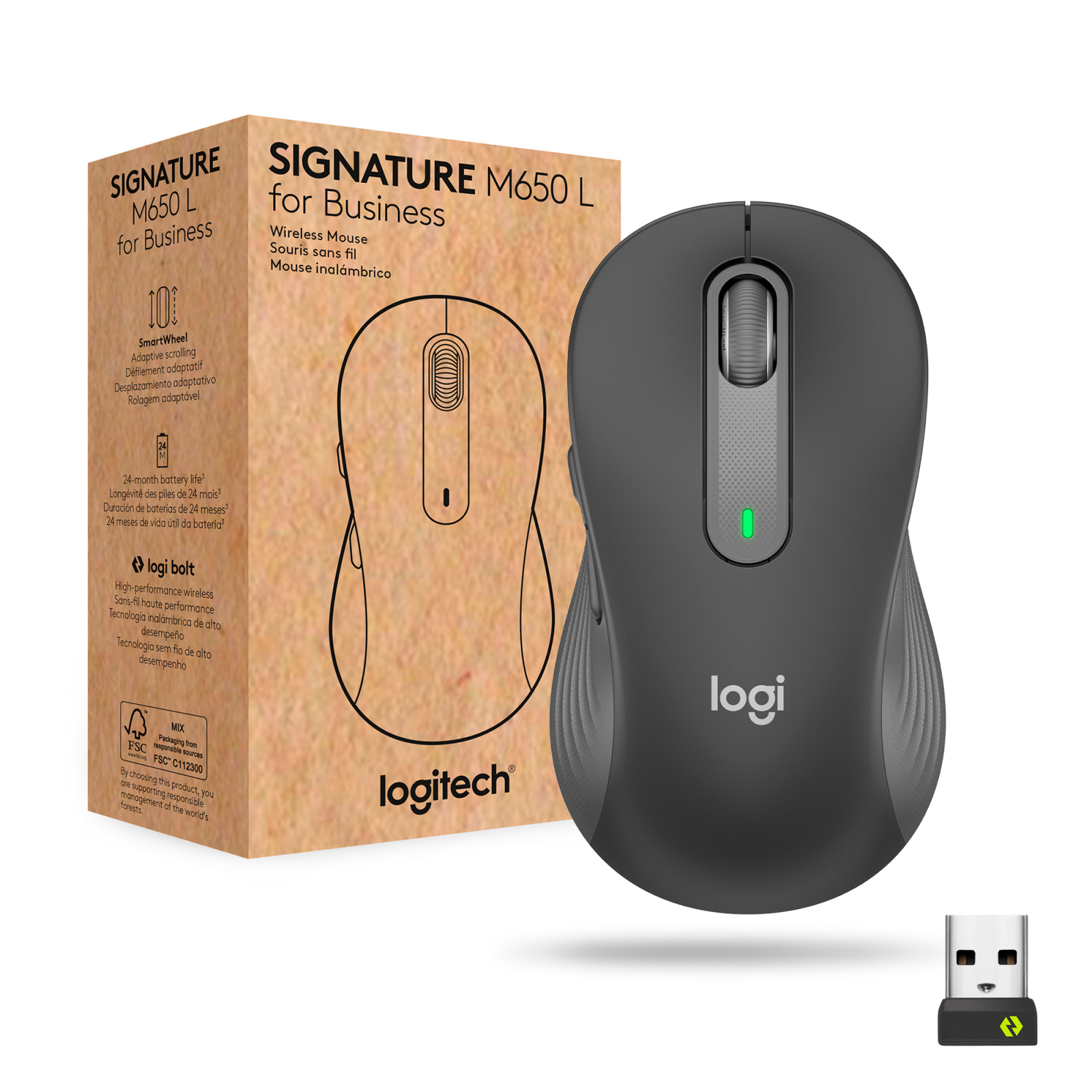 Мышка Logitech Signature M650 L Wireless Mouse for Business Off-White (910-006349)