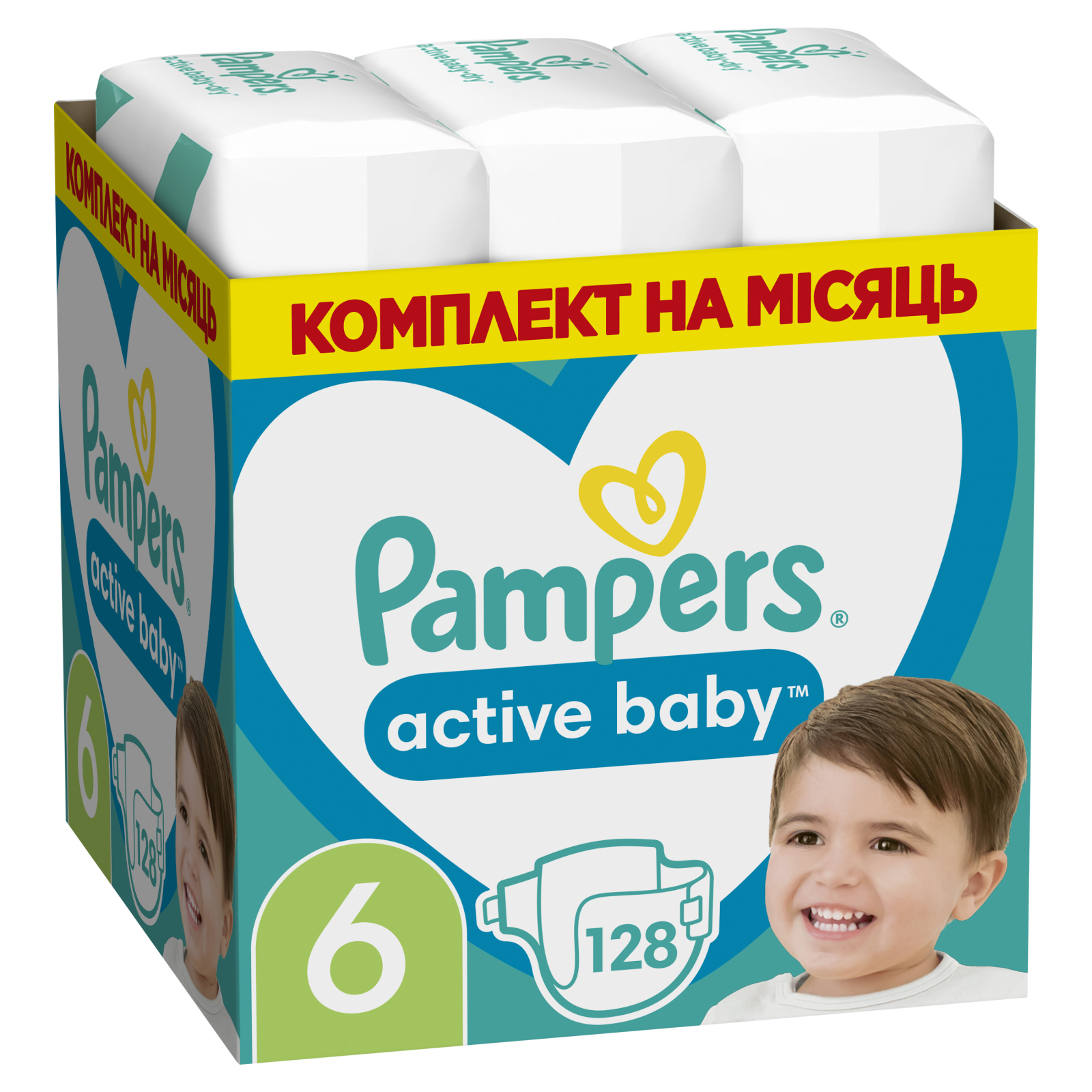 Підгузки Pampers Active Baby Giant Розмір 6 (13-18 кг) 56 шт (8001090950130)