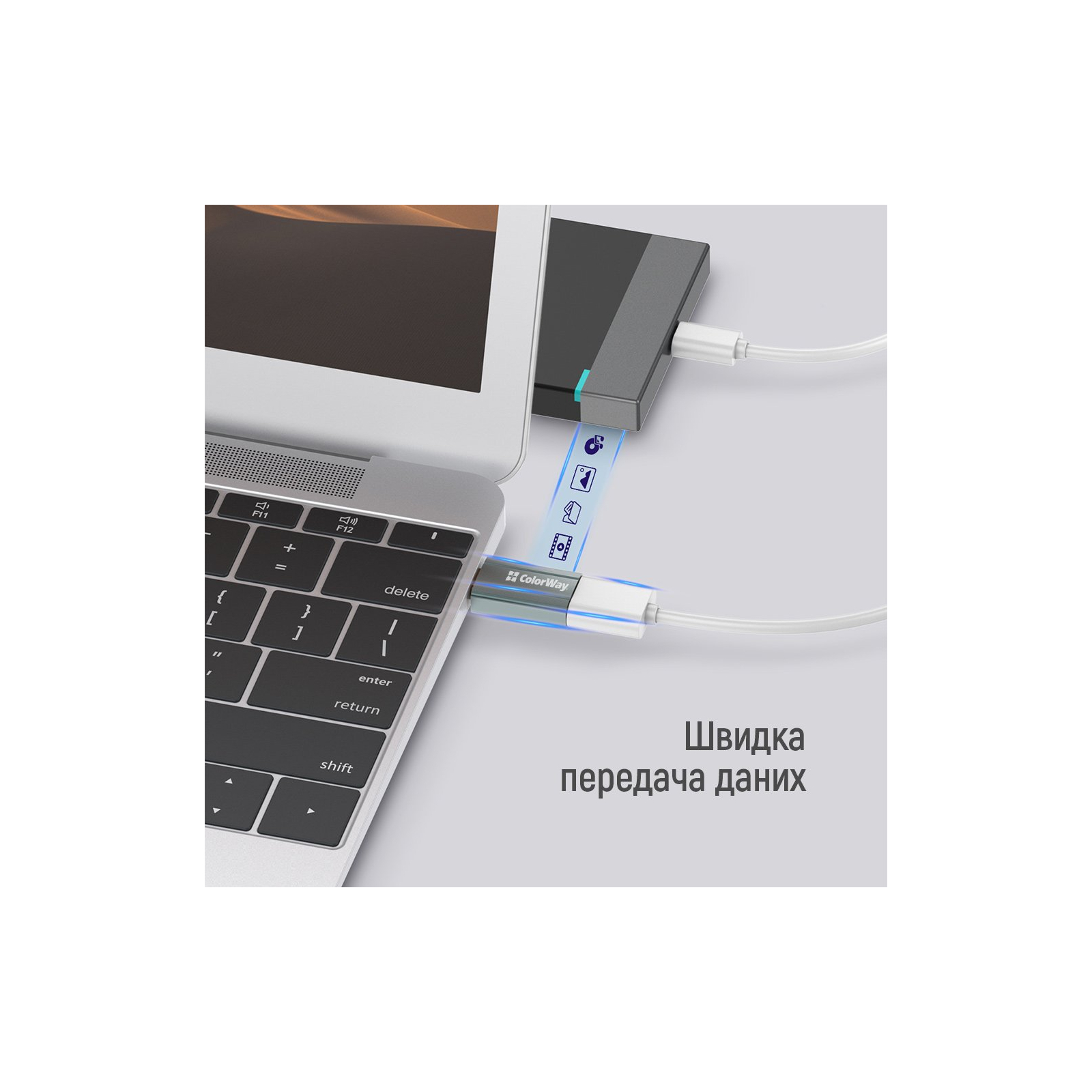 Перехідник USB-A toUSB-C ColorWay (CW-AD-AC) зображення 10