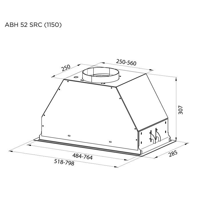 Витяжка кухонна Pyramida ABH 52 SRC (1150) GWH зображення 11