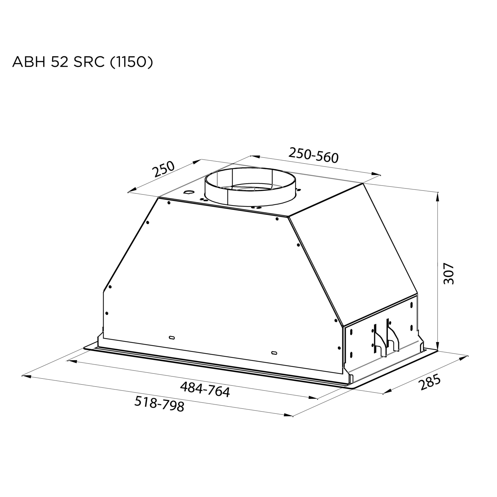 Витяжка кухонна Pyramida ABH 52 SRC (1150) GWH зображення 11