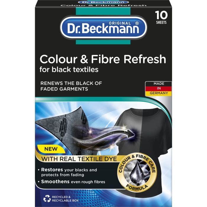 Салфетки для стирки Dr. Beckmann 3 в 1 для обновления черного цвета и ткани 10 шт. (4008455558615/4008455606514) изображение 2