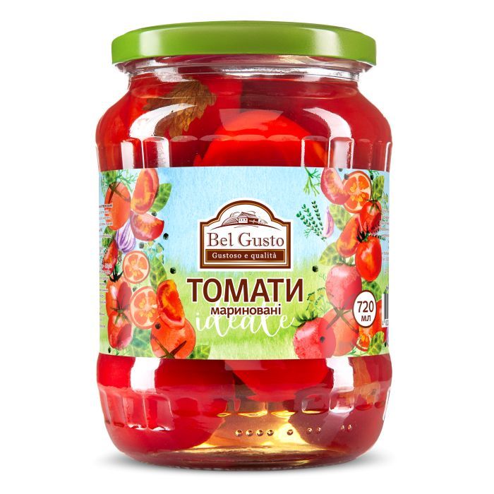 Овощная консервация Bel Gusto Томаты маринованные 720 мл (4820204404550)