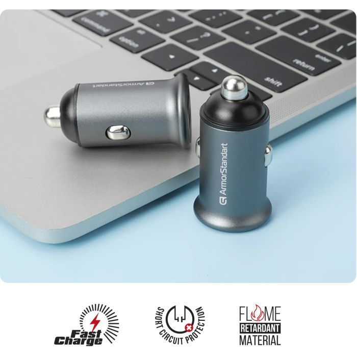 Зарядное устройство Armorstandart Car 2xUSB QC3.0 Grey (ARM65438) изображение 5