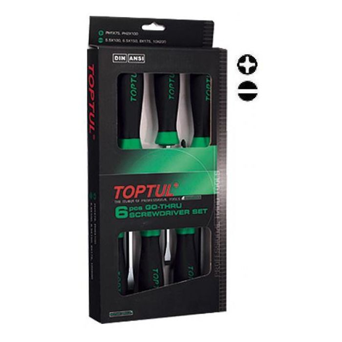 Набор отверток Toptul ударных (с шестигранником) 6 шт. (GAAE0605)