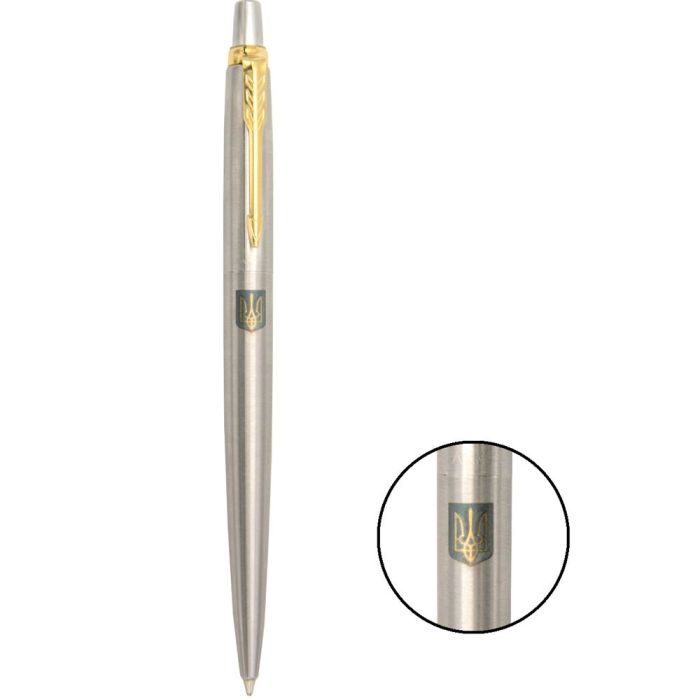 Ручка шариковая Parker JOTTER 17 UKRAINE SS GT BP Герб Украины желто-синий (16032_T005c) изображение 2
