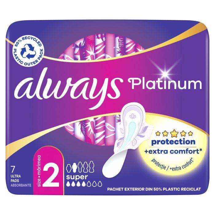 Гигиенические прокладки Always Platinum Super (Размер 2) 7 шт. (8001090444950) изображение 2