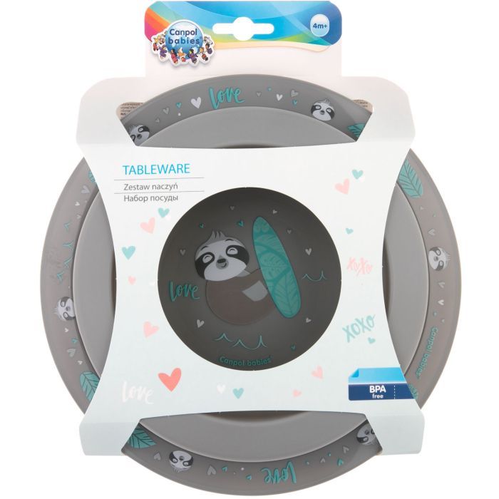 Набір дитячого посуду Canpol babies Exotic Animals Сірий 2 шт. (56/523_grey) зображення 4