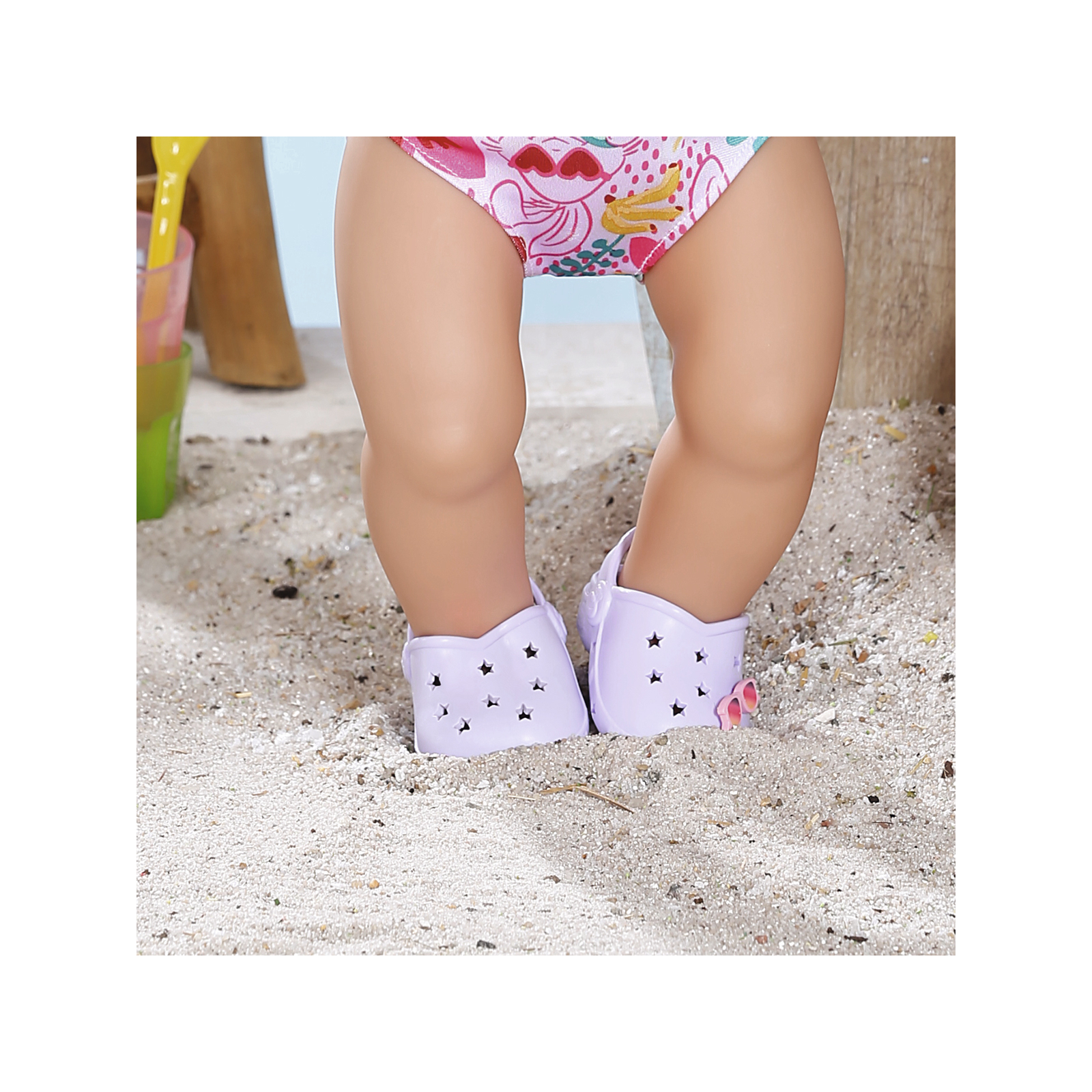 Аксесуар до ляльки Zapf Взуття для ляльки Baby Born - Сандалії із значками (бузкові) (831809-2) зображення 3