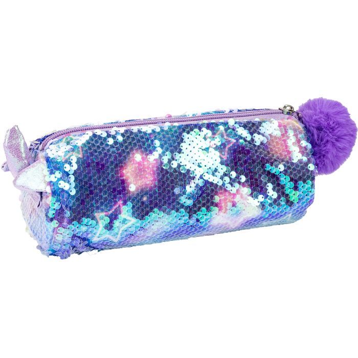 Пенал Cool For School с пайетками и помпоном 1 отделение розовый (CF87063)