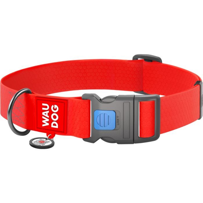 Ошейник для животных WAUDOG Waterproof с QR паспортом пластиковый фастекс XXL голубой (25112)