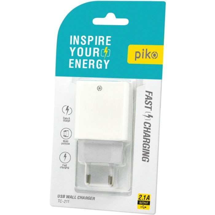 Зарядное устройство Piko TC-211 (1USB2,1A) (1283126515156) изображение 2
