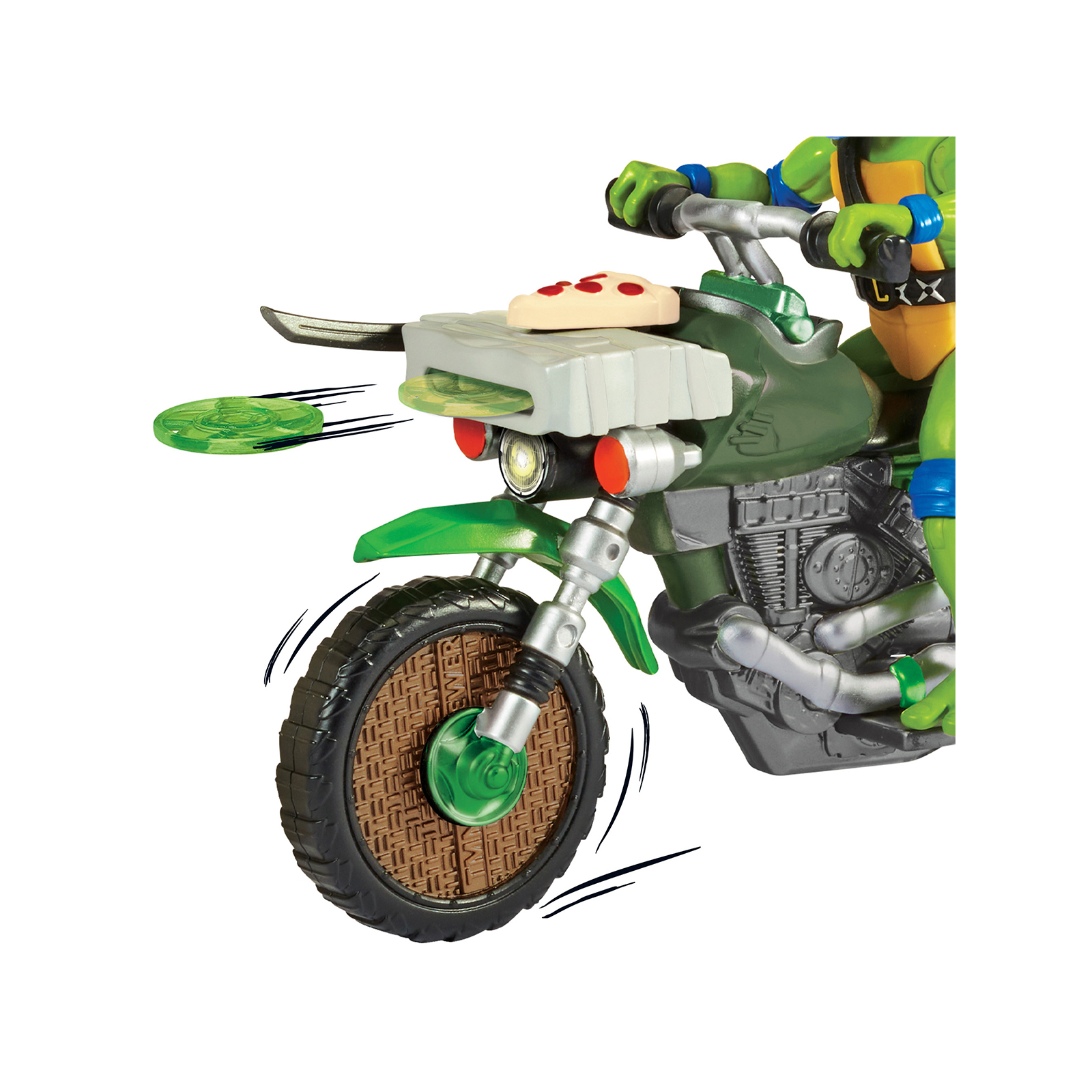 Машина TMNT Боевой транспорт с фигуркой Леонардо На Мотоцикле (83431) изображение 5