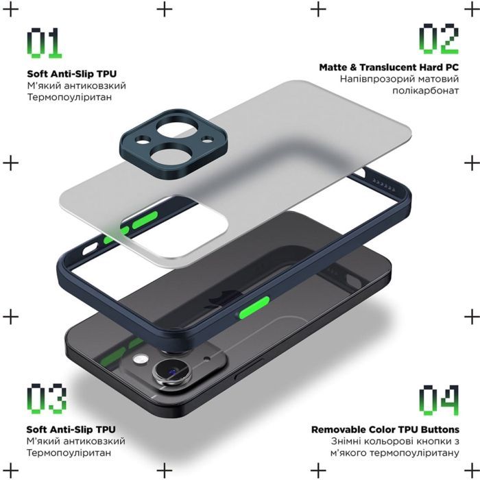 Чехол для мобильного телефона Armorstandart Frosted Matte Xiaomi Redmi 12 4G Blue (ARM68551) изображение 2