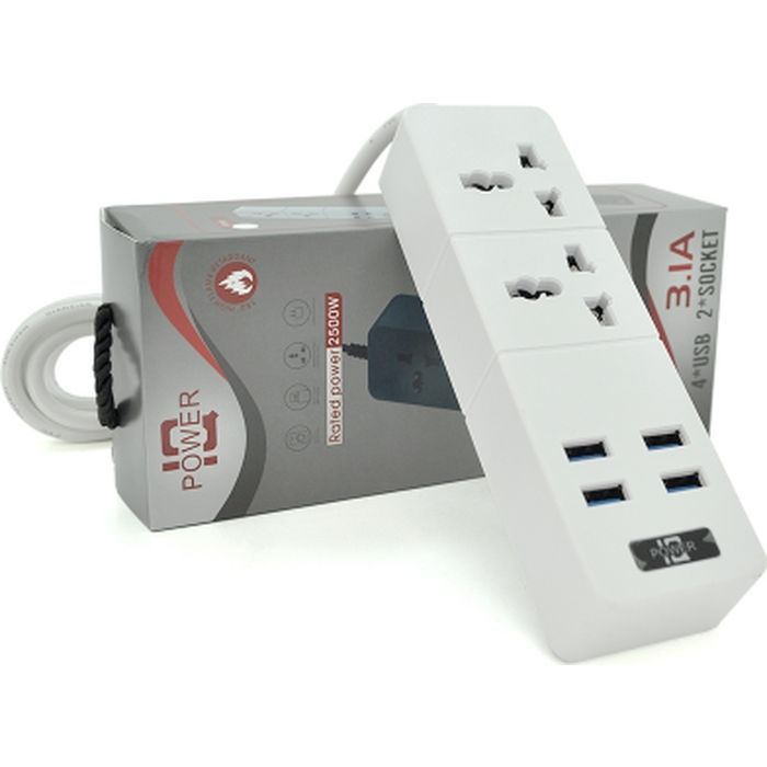 Сетевой фильтр питания Voltronic TВ-Т07, 2роз, 4*USB White (ТВ-Т07-White) изображение 2