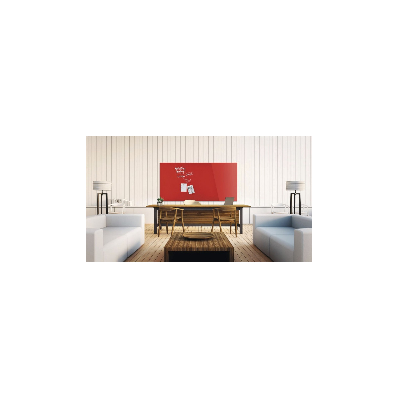 Офисная доска Magnetoplan стеклянная магнитно-маркерная 2000x1000 красная Glassboard-Red (13409006) изображение 6