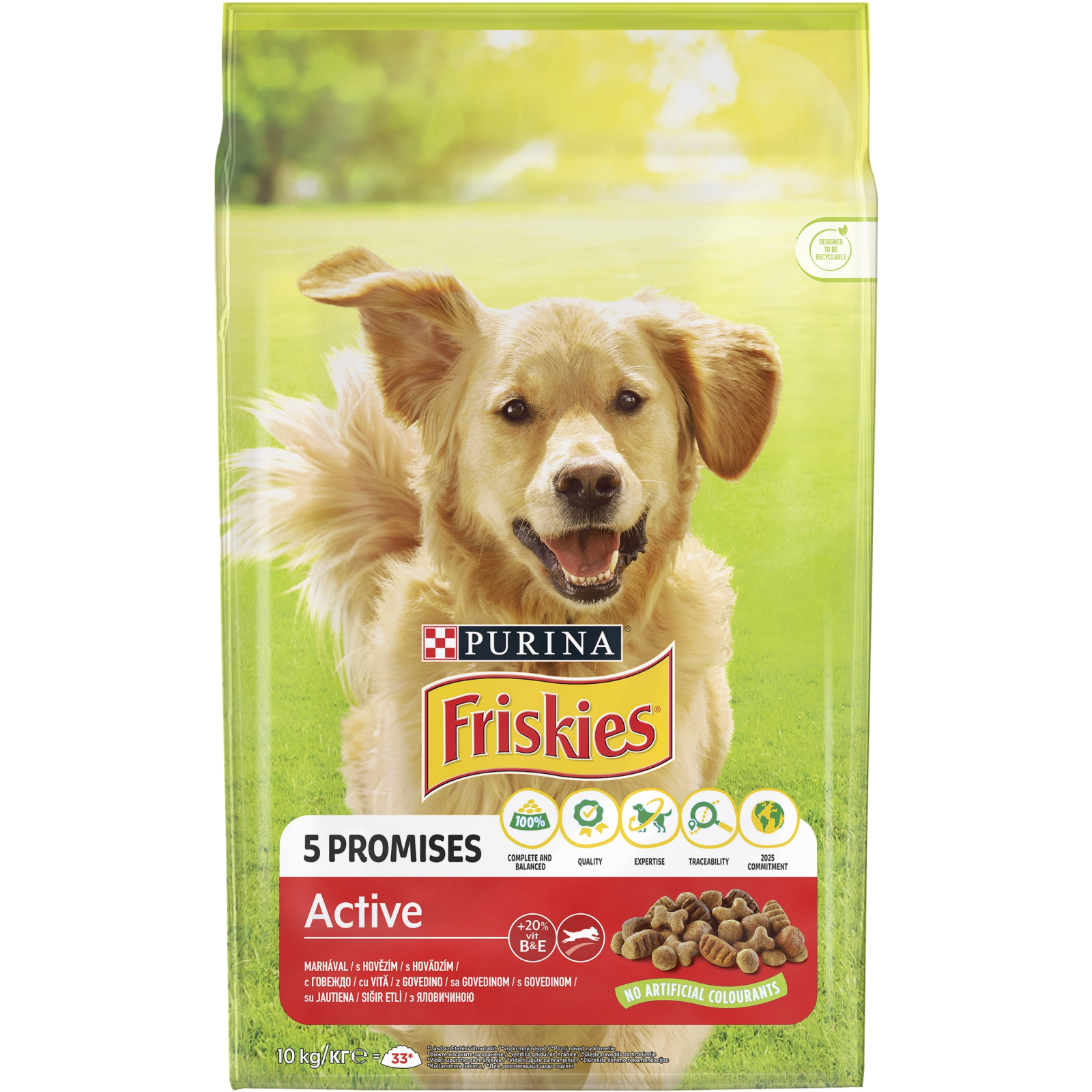 Сухой корм для собак Purina Friskies Active с говядиной 10 кг (7613031395484)