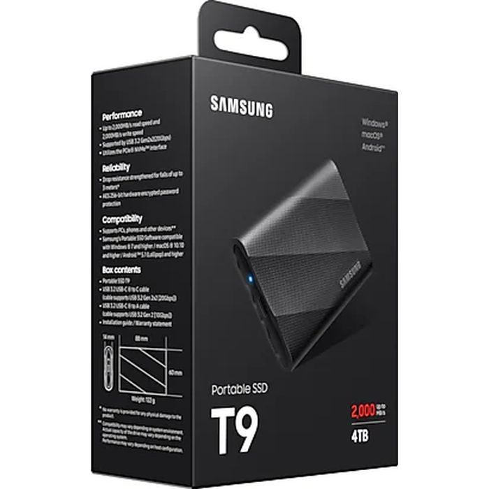 Накопитель SSD USB 3.2 2TB T9 Samsung (MU-PG2T0B/EU) изображение 10