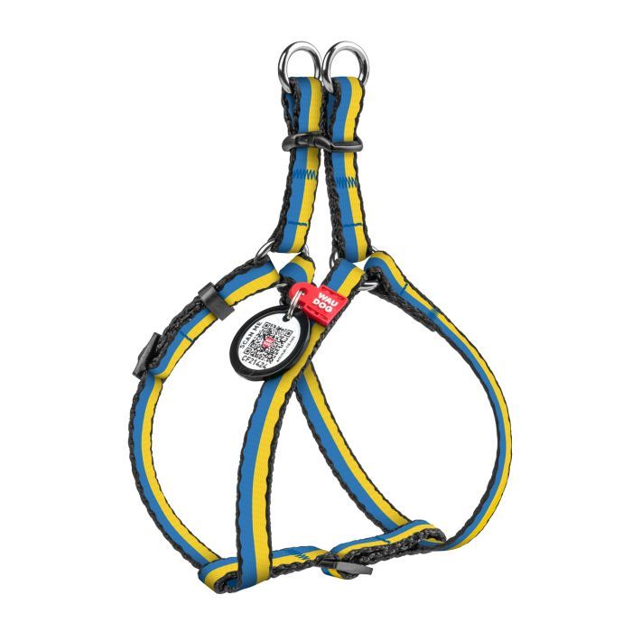 Шлей для собак WAUDOG Nylon с QR паспортом анатомическая "Colors of freedom" XS (319-4020) изображение 2
