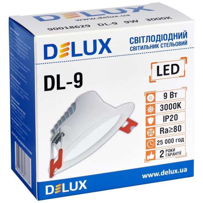 Светильник Delux DL-9 3000К 9Вт 720лм 230В D110мм (90018629) изображение 2