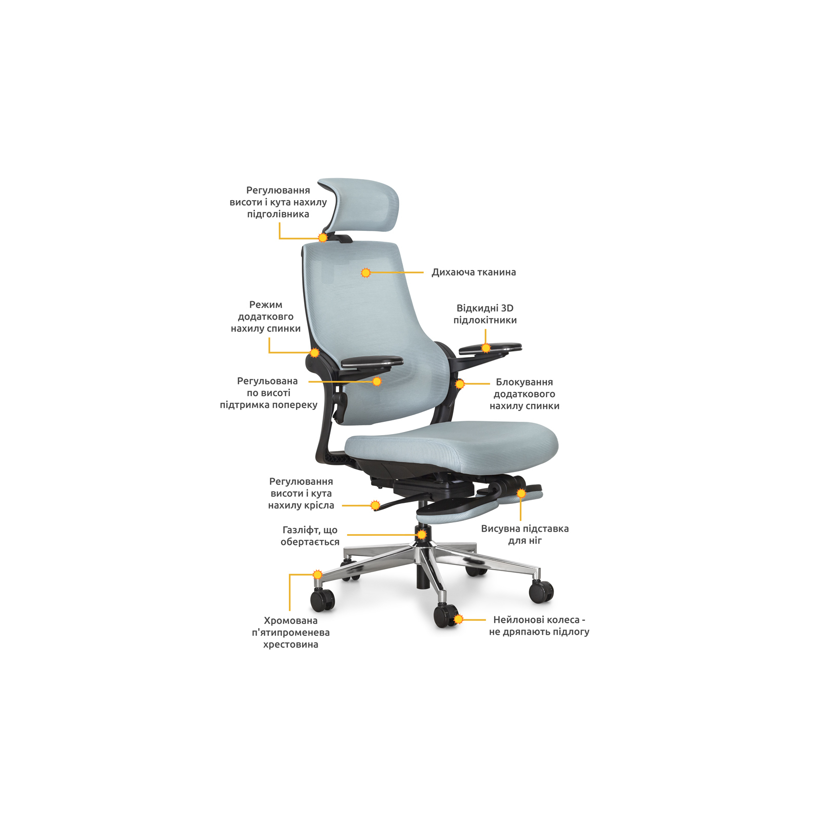 Офісне крісло Mealux Y-565 KBGL зображення 2