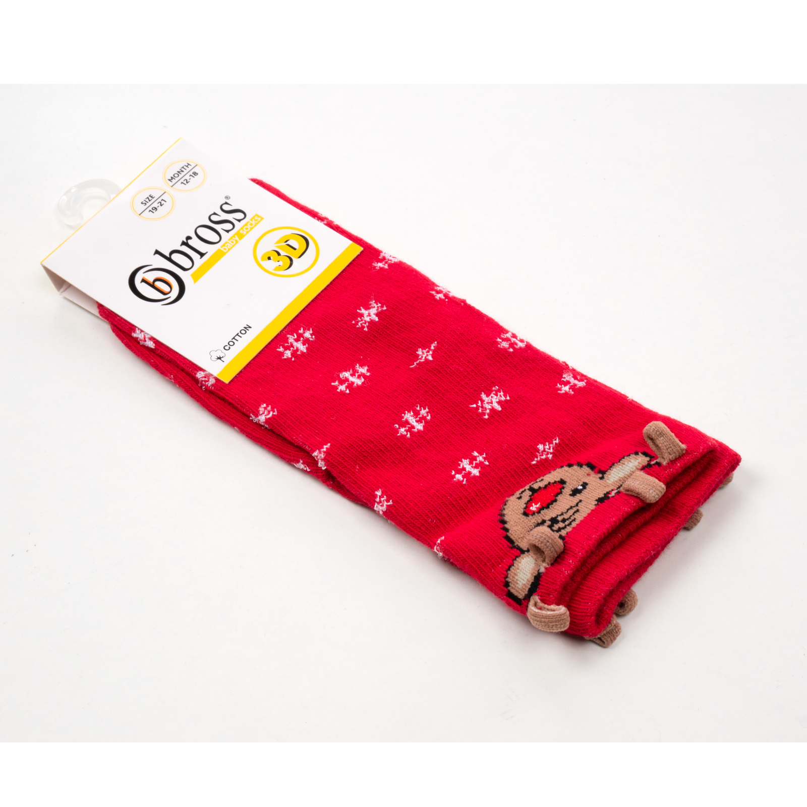 Шкарпетки дитячі Bross махрові з оленем (21248-0-6-red) зображення 2