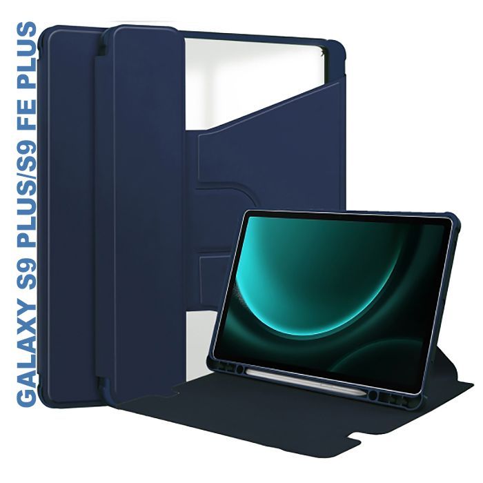 Чехол для планшета BeCover 360° Rotatable Samsung Tab S9 Plus (SM-X810/SM-X816)/S9 FE Plus (SM-X610/SM-X616) 12.4" Deep Blu (710399)