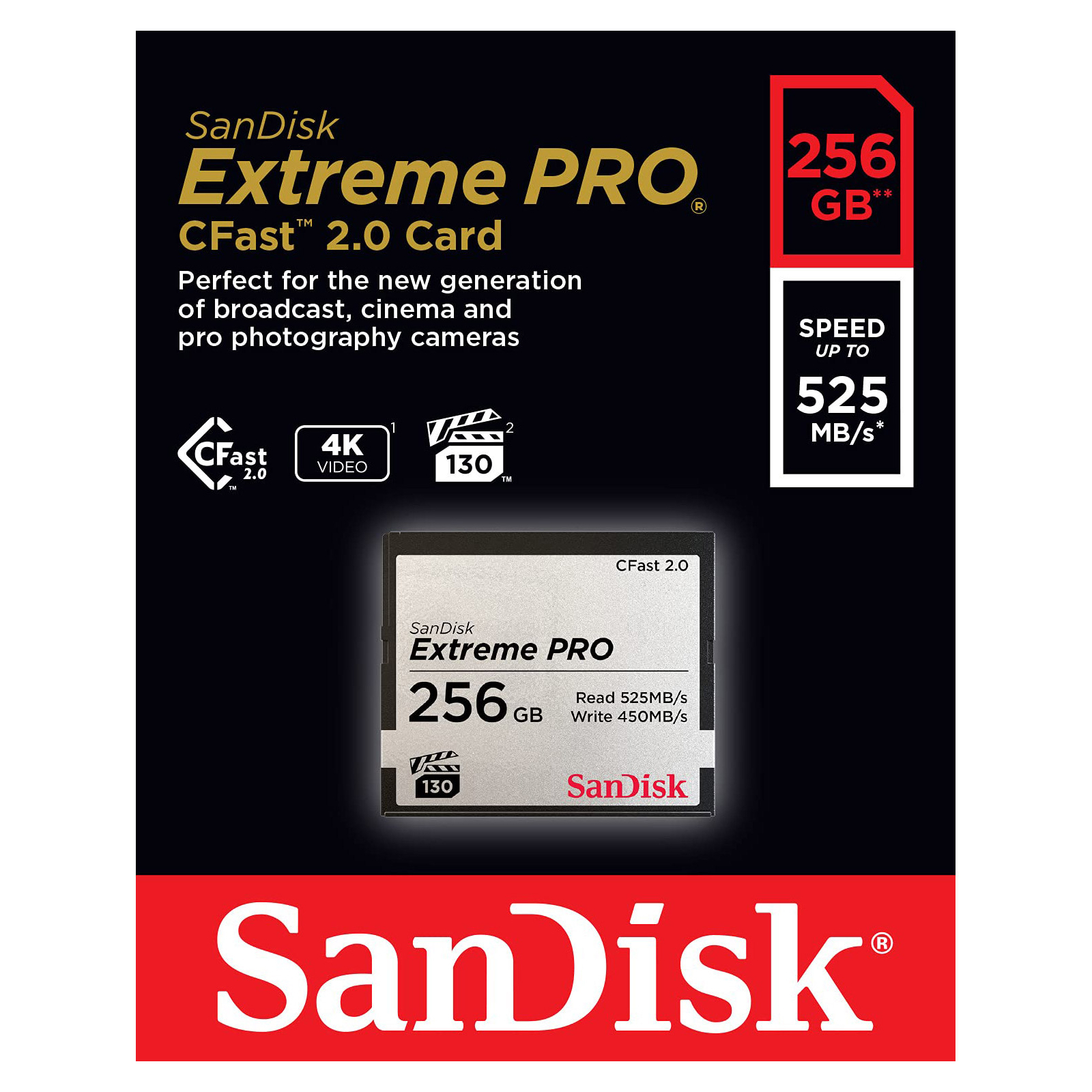 Карта пам'яті SanDisk 256GB CFast 2.0 Extreme Pro (SDCFSP-256G-G46D) зображення 2