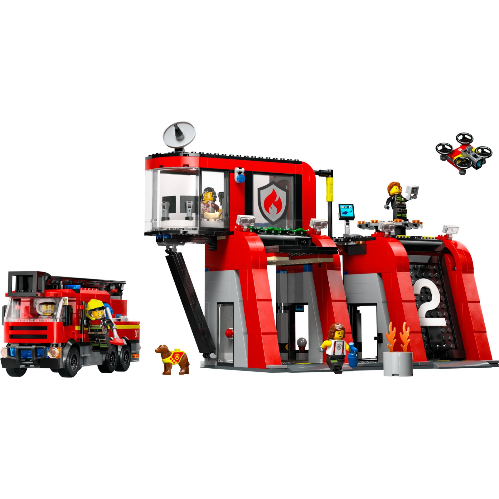Конструктор LEGO City Пожежне депо з пожежною машиною 843 деталей (60414) зображення 2