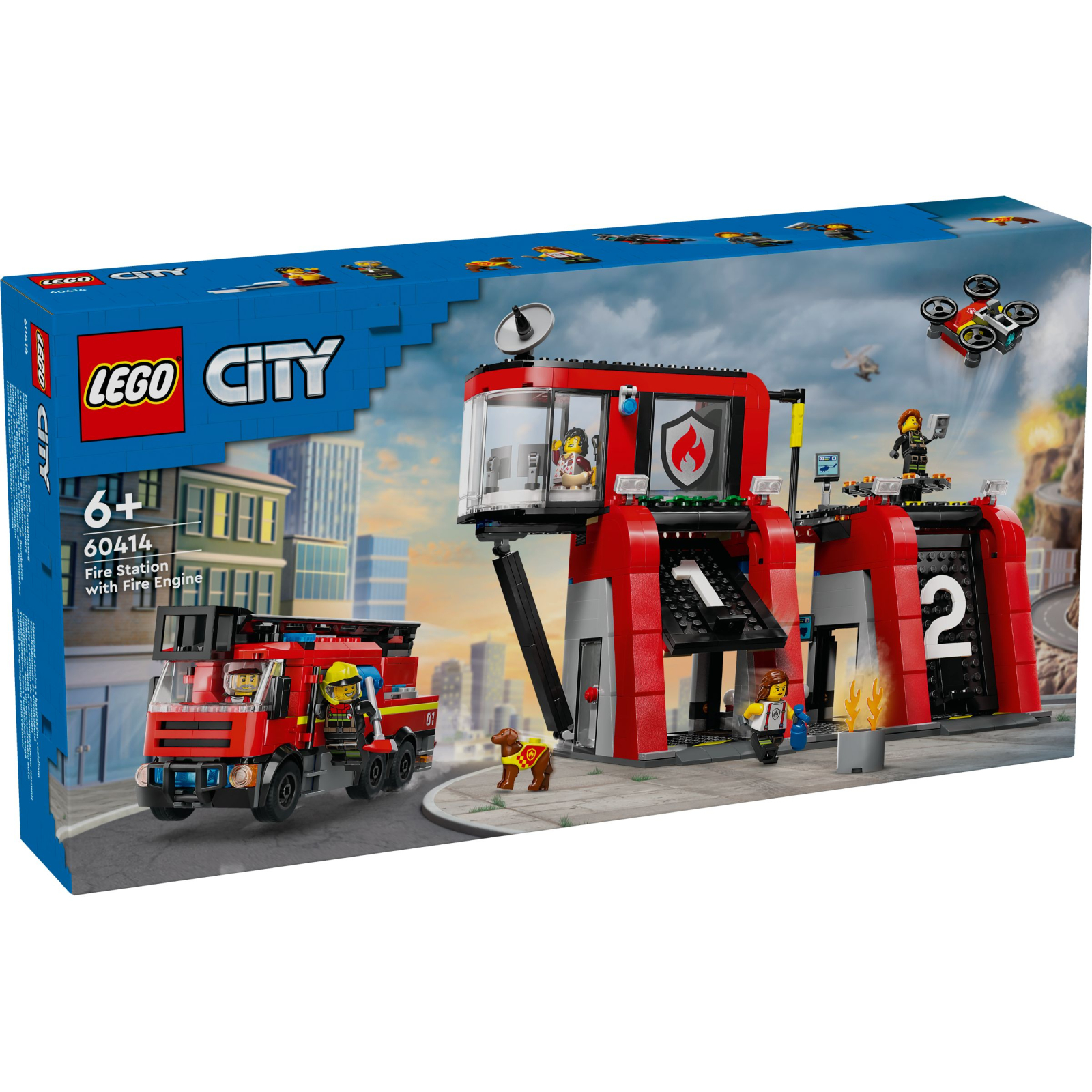 Конструктор LEGO City Пожежне депо з пожежною машиною 843 деталей (60414)