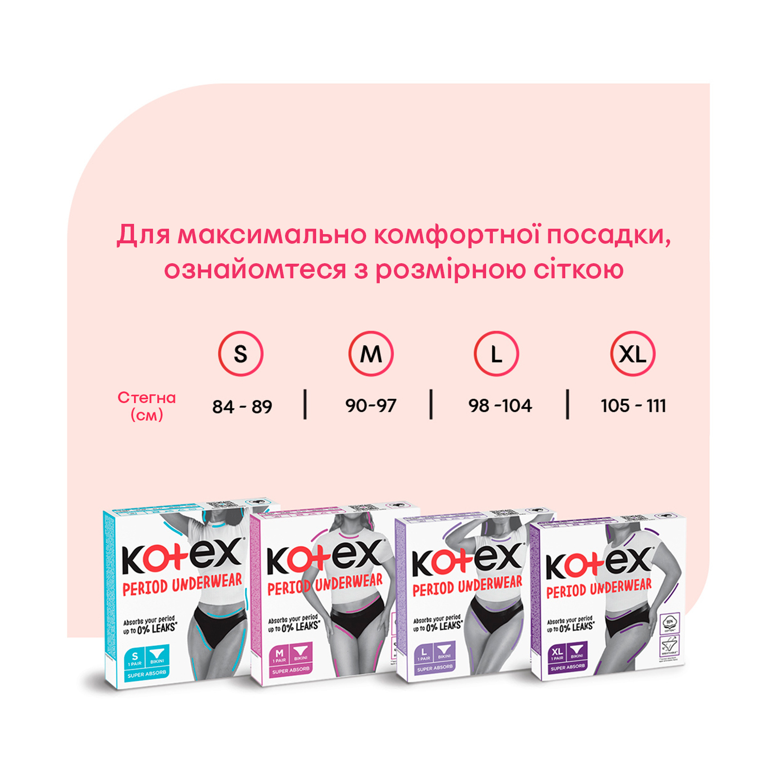 Гигиенические прокладки Kotex Менструальна білизна Розмір L 1 шт. (5029053590233) изображение 8