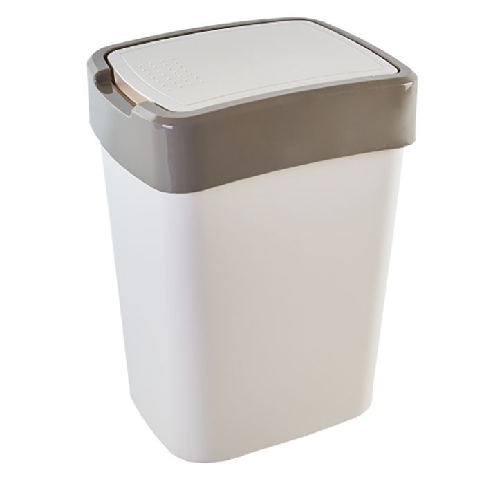 Фото - Відро для сміття Aleana Контейнер для сміття Алеана Євро Біла троянда / какао 18 л  алн 122067/біла роза/какао (алн 122067/біла роза/какао)