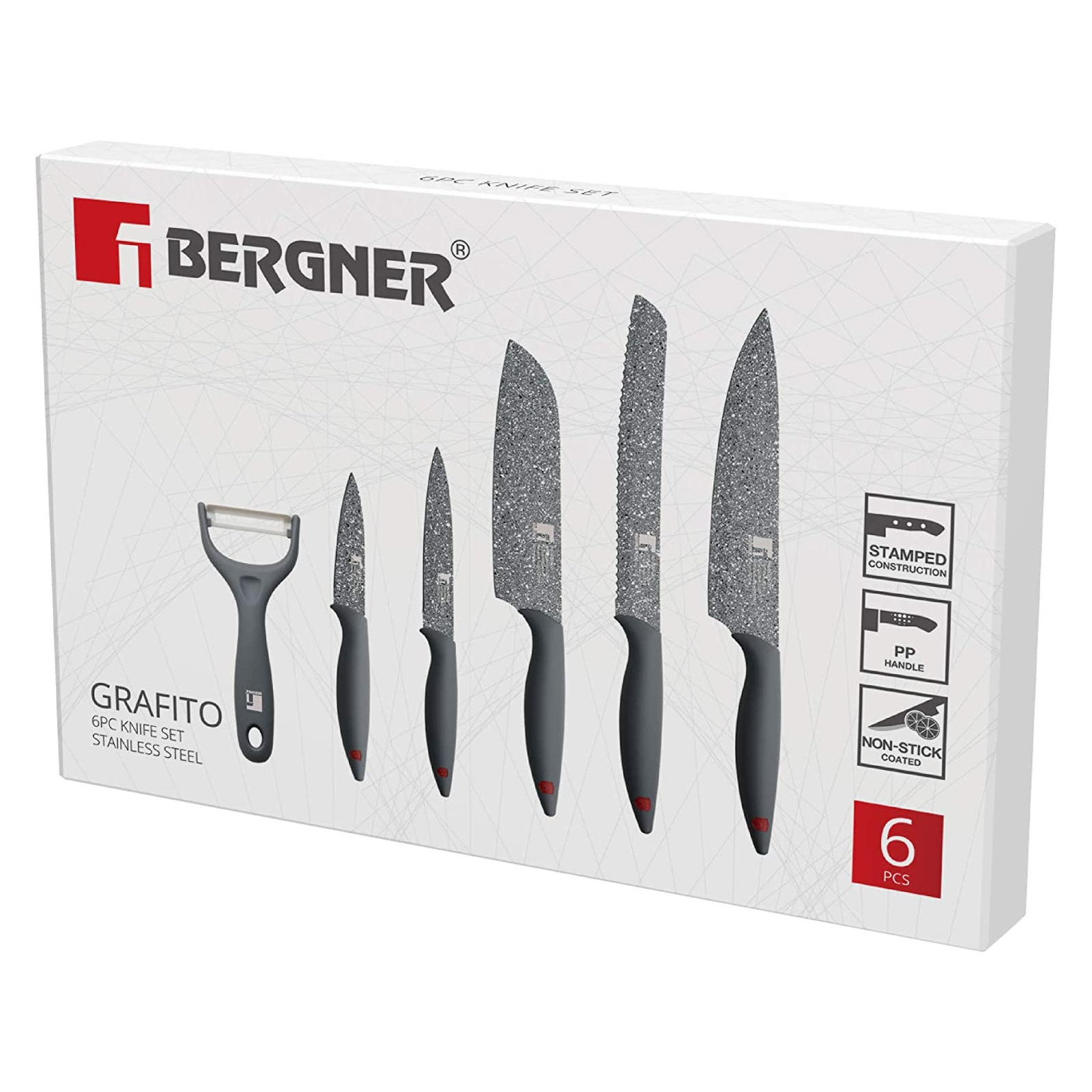 Набір ножів Bergner Star 6 предметів (BG-39325-GY) зображення 3