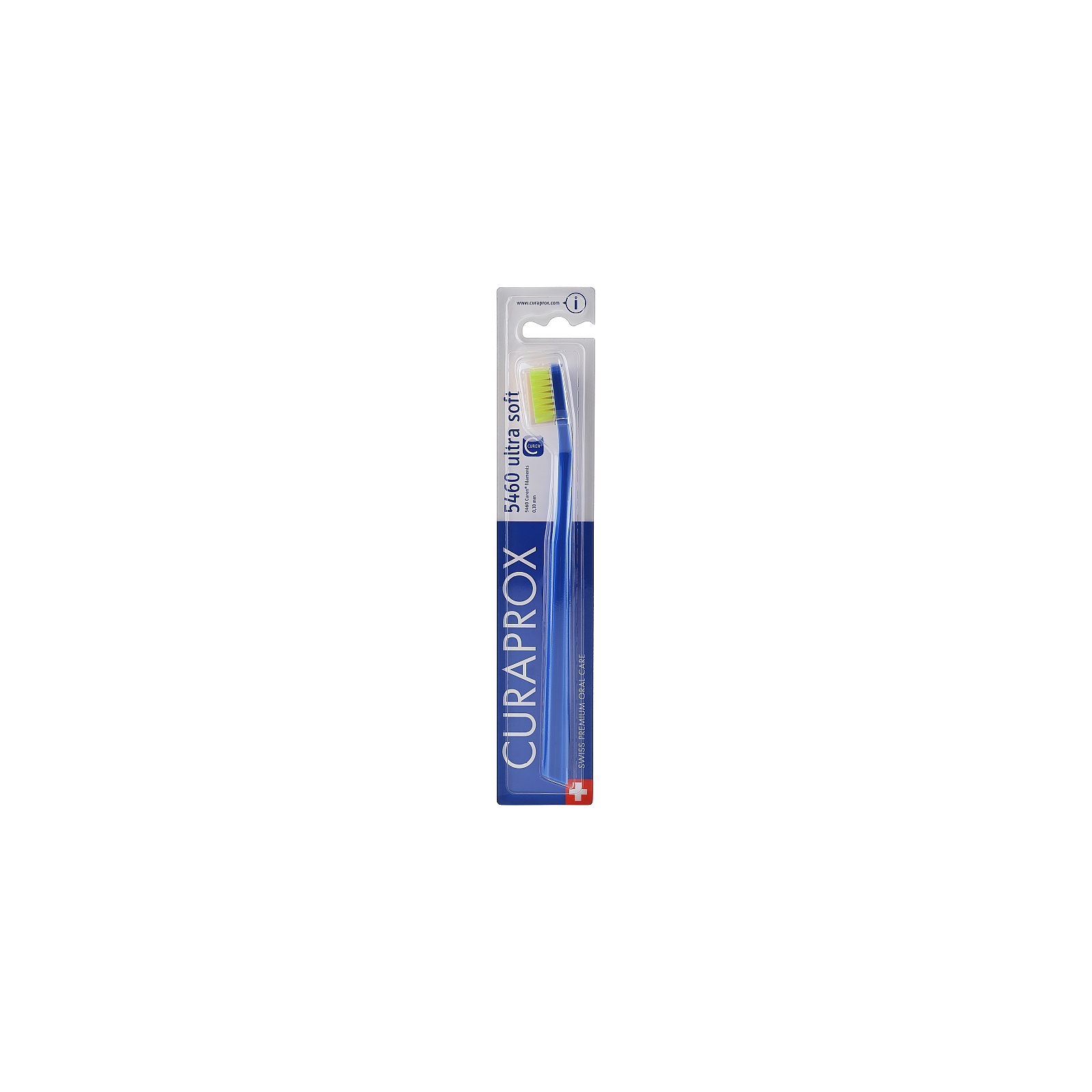 Зубная щетка Curaprox CS 5460 Ultra Soft Ультрамягкая D 0.10 мм Темно-синяя с салатовой щетиной (CS 5460-23)