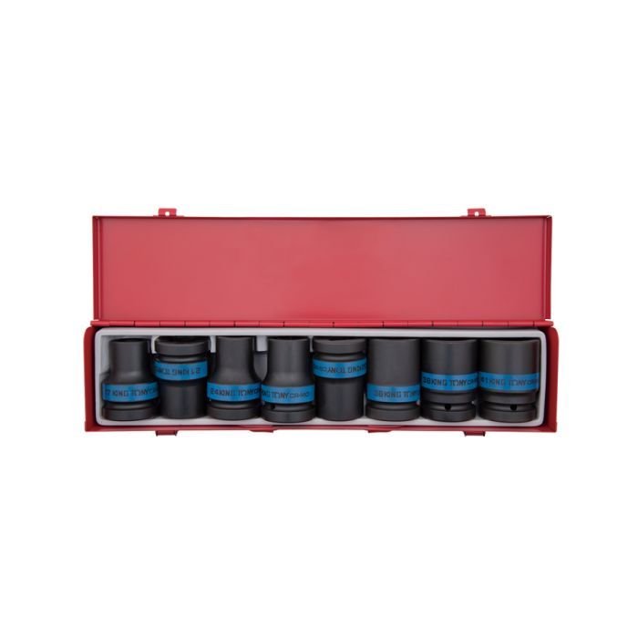 Набор торцевых головок KING TONY 1" ударных удлиненных 24-41 мм 8 шт. (8408MP) изображение 2