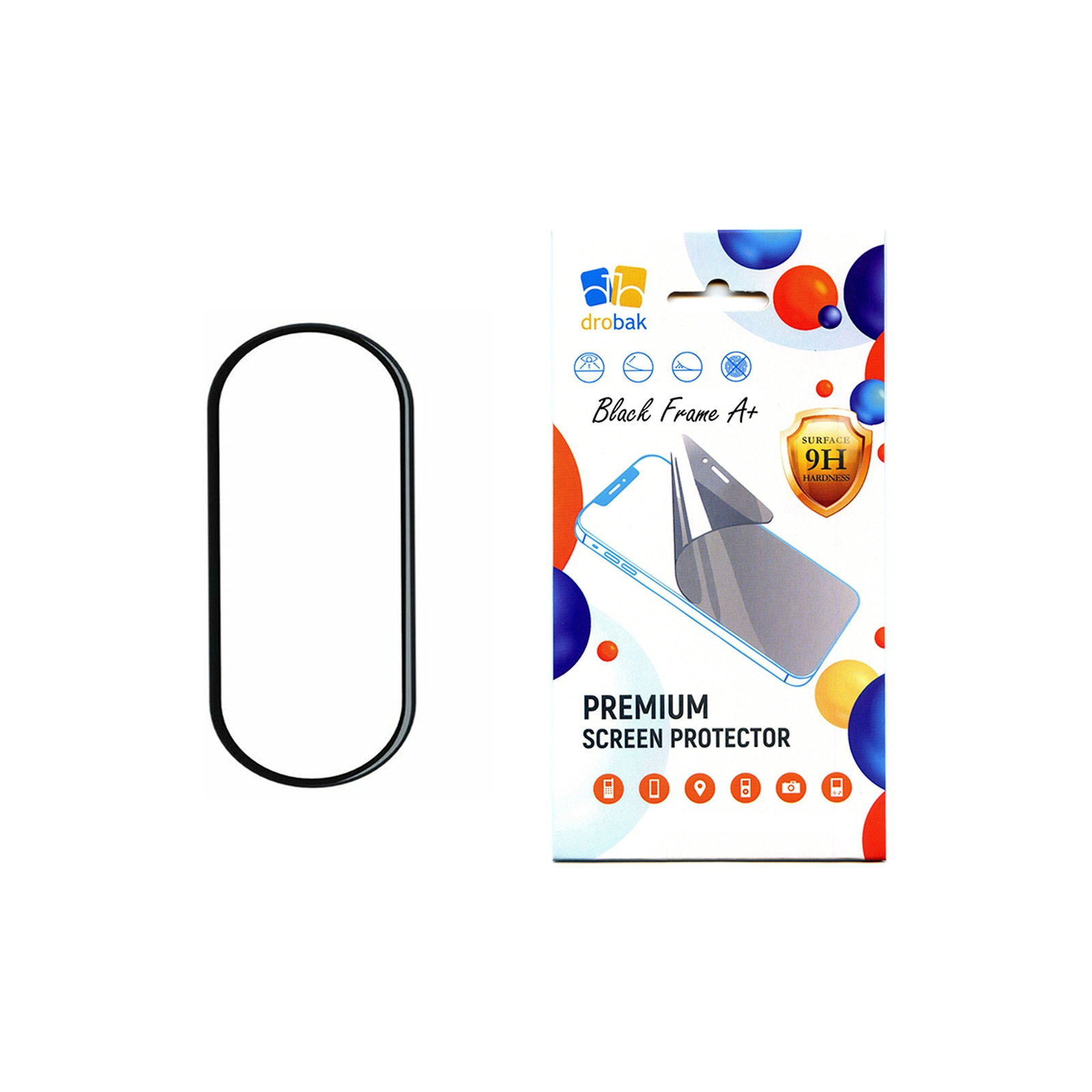 Стекло защитное Drobak Xiaomi Smart Band 8 Black Frame A+ (323218)