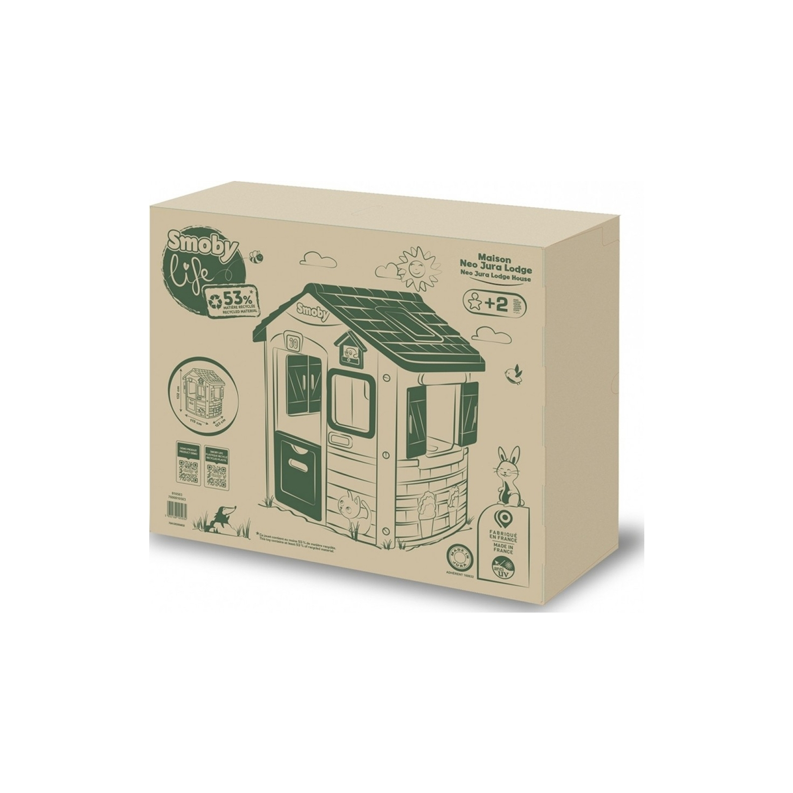Игровой домик Smoby лесника Green Нео со ставнями 123x115x132 см (810503) изображение 2