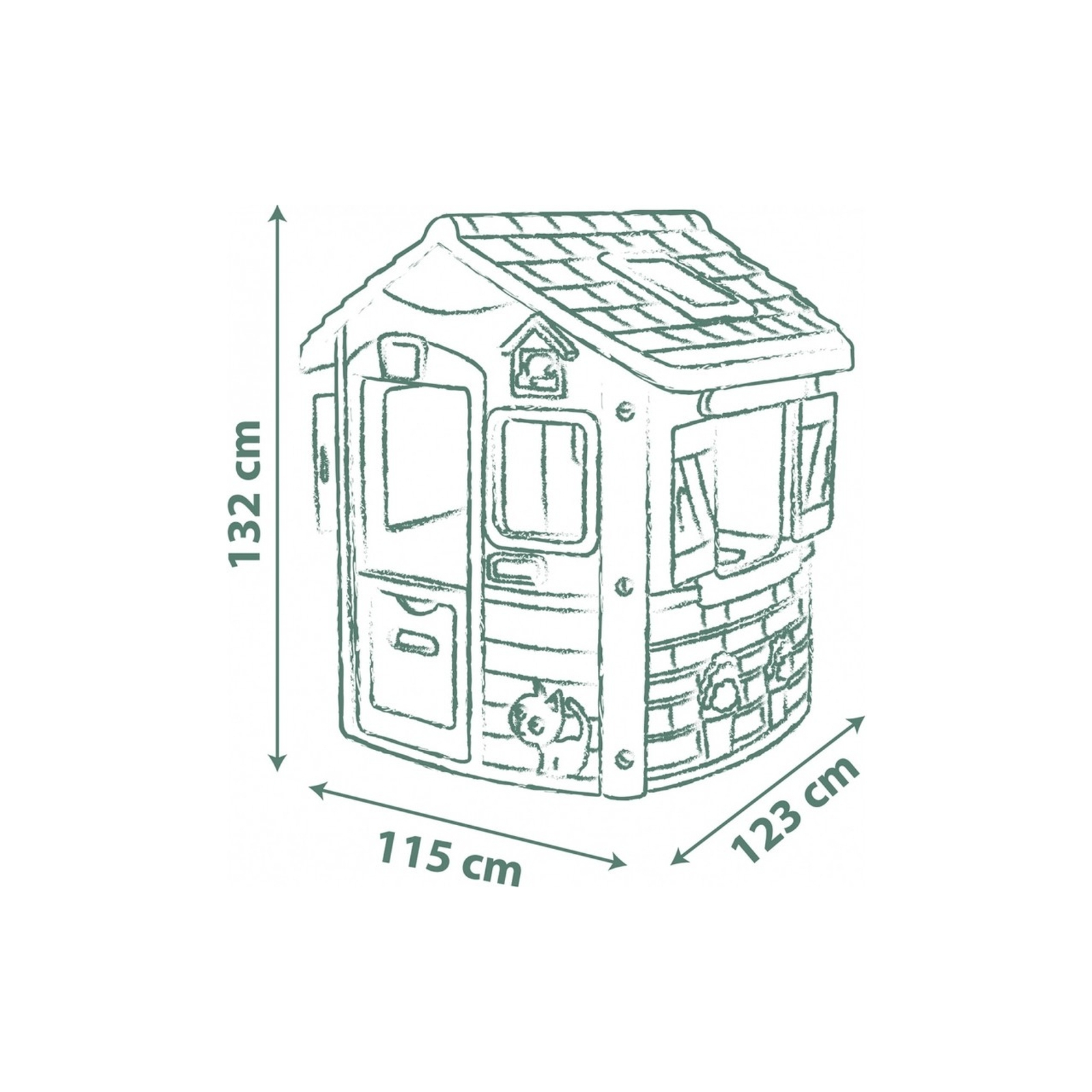 Ігровий будиночок Smoby лісника Green Нео зі ставнями 123x115x132 см (810503) зображення 3