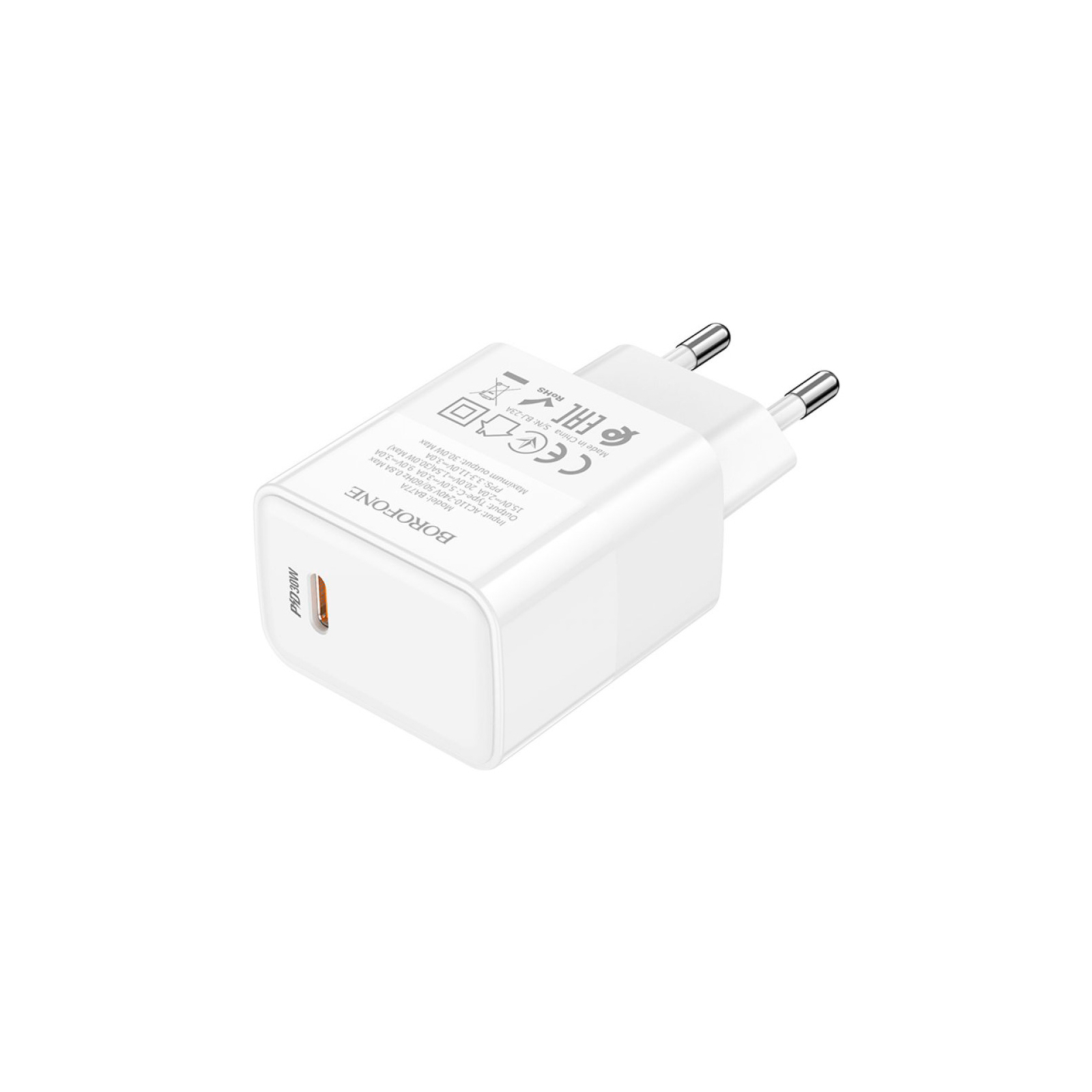 Зарядное устройство BOROFONE BA77A charger set (C to iP) White (6941991101281) изображение 7